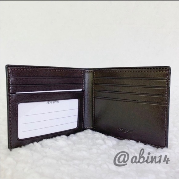 NWT Coach Signature Leather Canvas ID Billfold Wallet - Picture 6 of 9